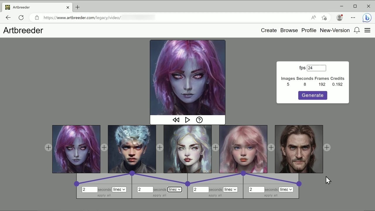 Quick Tutorial: Creating an A. I. Morphed Face Animation using Artbreeder.com Splicer