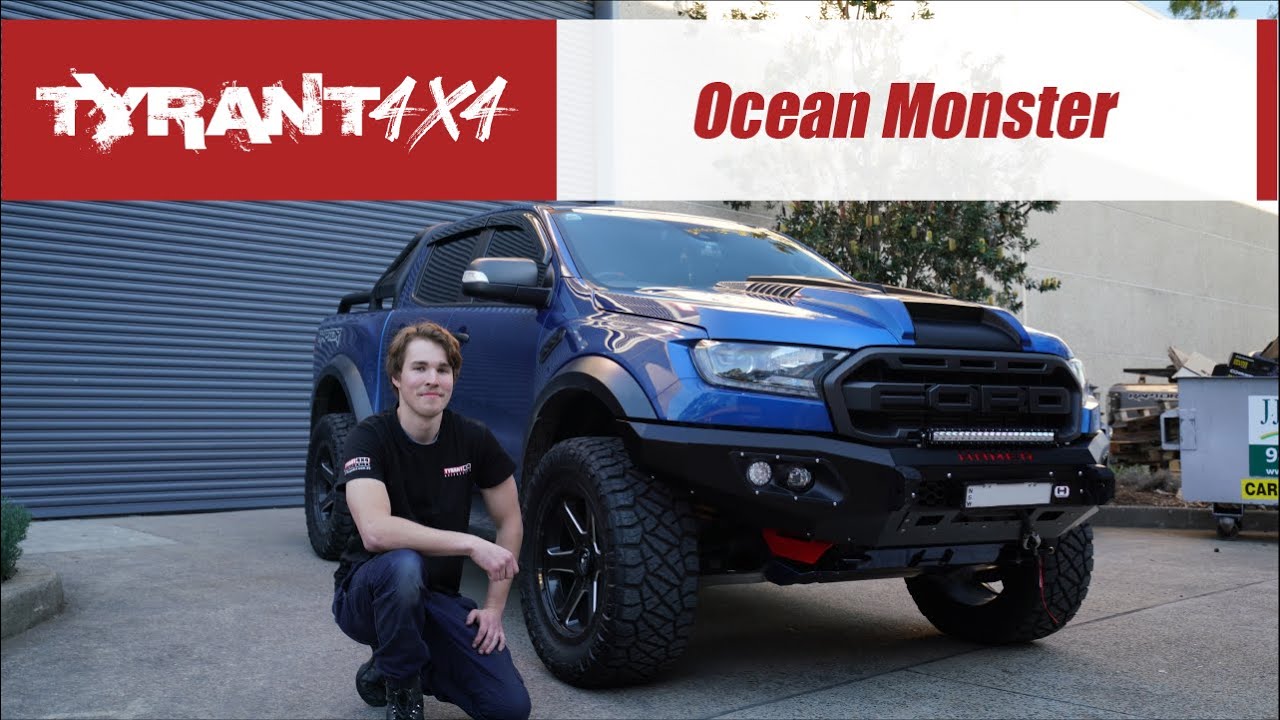 OCEAN MONSTER Ford Ranger Raptor 4x4 Build Hamer Bull bar, Electric Roller Shutter by Tyrant 4x4