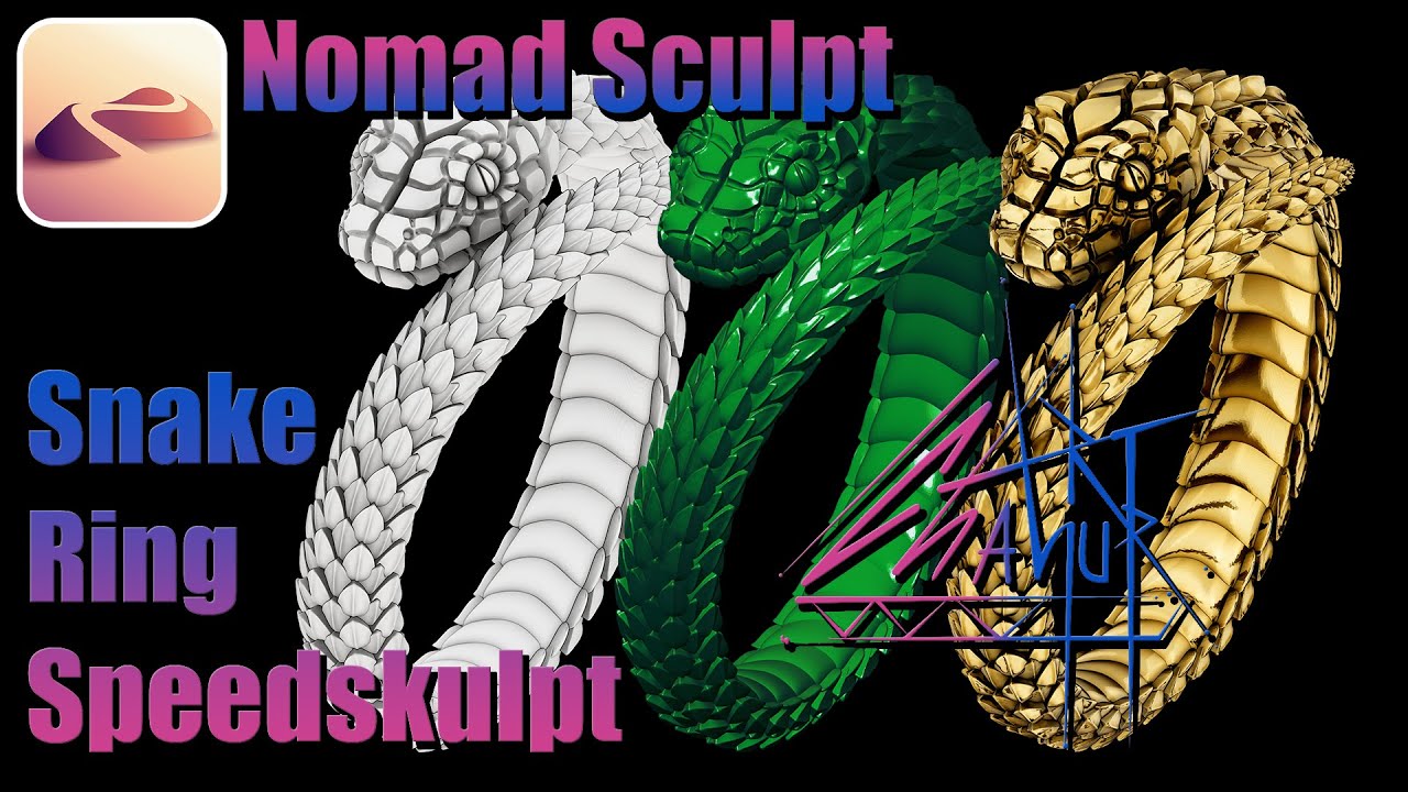 Speed Sculpting a Snake Ring  in Nomad Sculpt