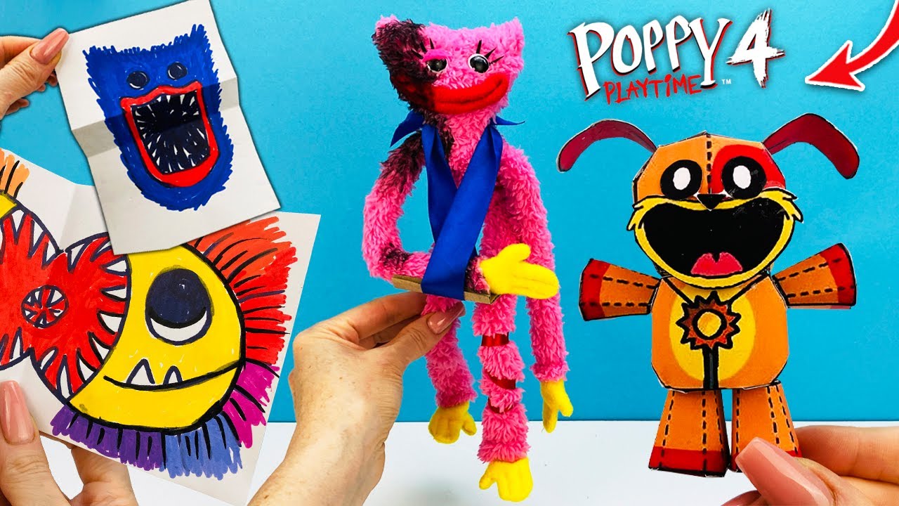 DIY Making Kissy Missy Plush & Huggy Wuggy, Dogday, Yarnaby Papercraft – Poppy Playtime 4 Tutorial