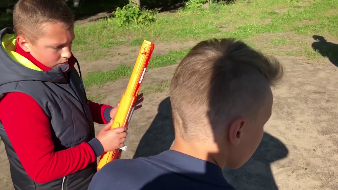 Дворовая НЁРФ БИТВА..Backyard NERF BATTLE