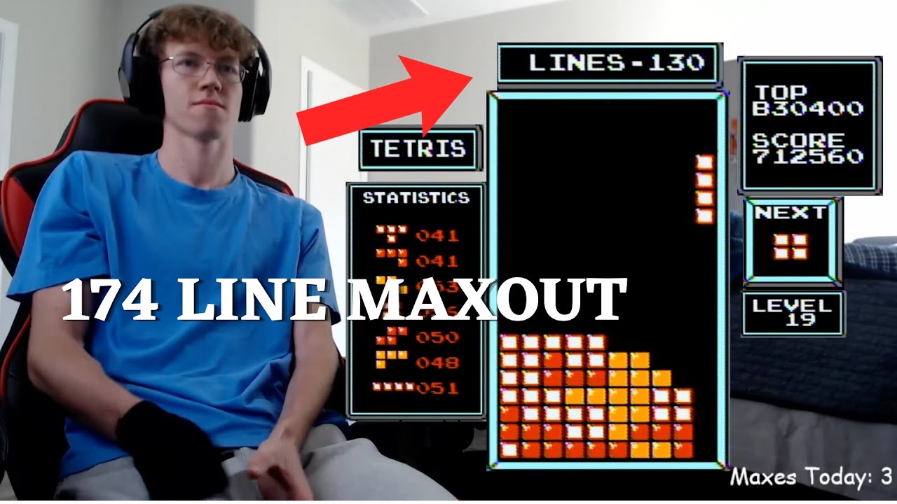 NES Tetris: FIRST EVER 174 LINE MAXOUT
