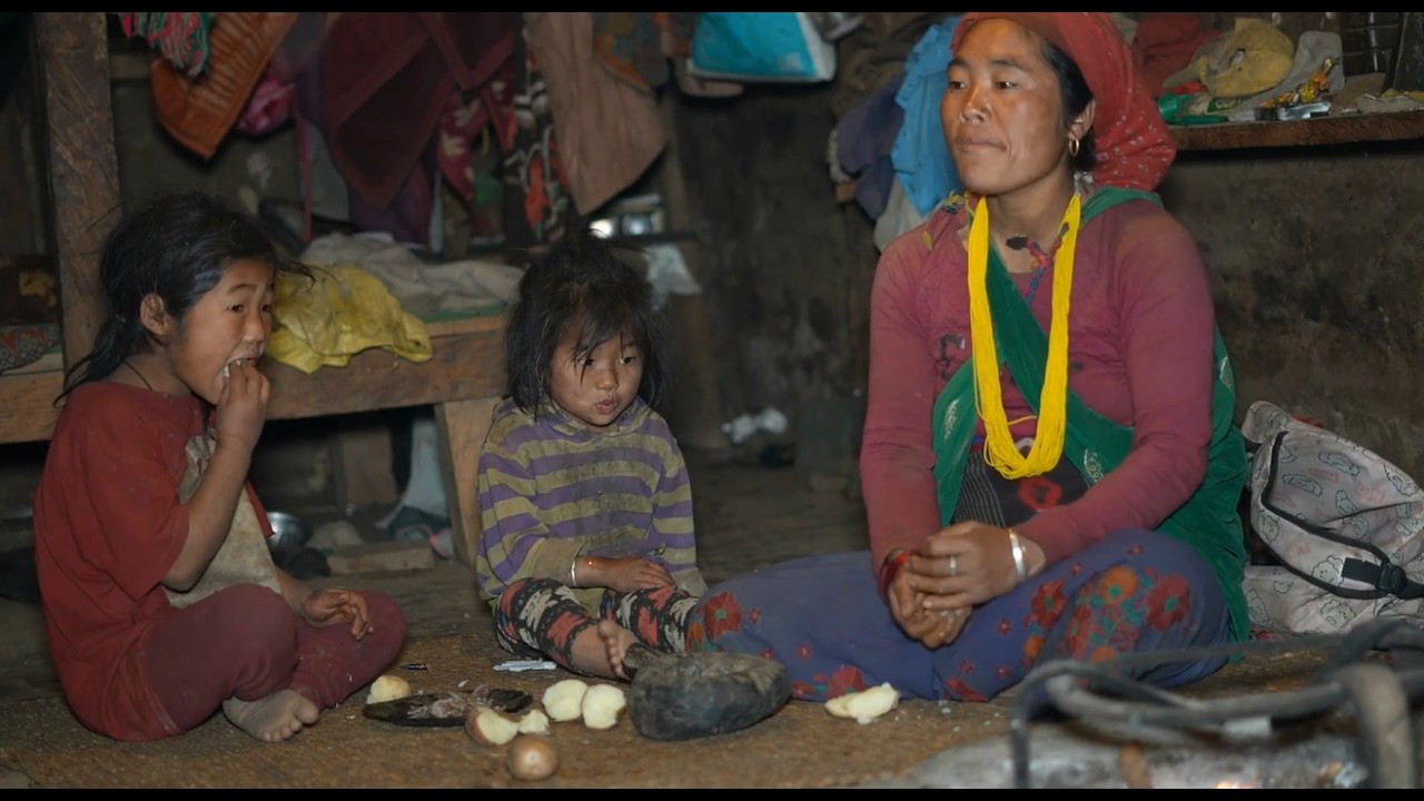 Cooking vegetables of cabbage and potatoes in the village ll Rural village life