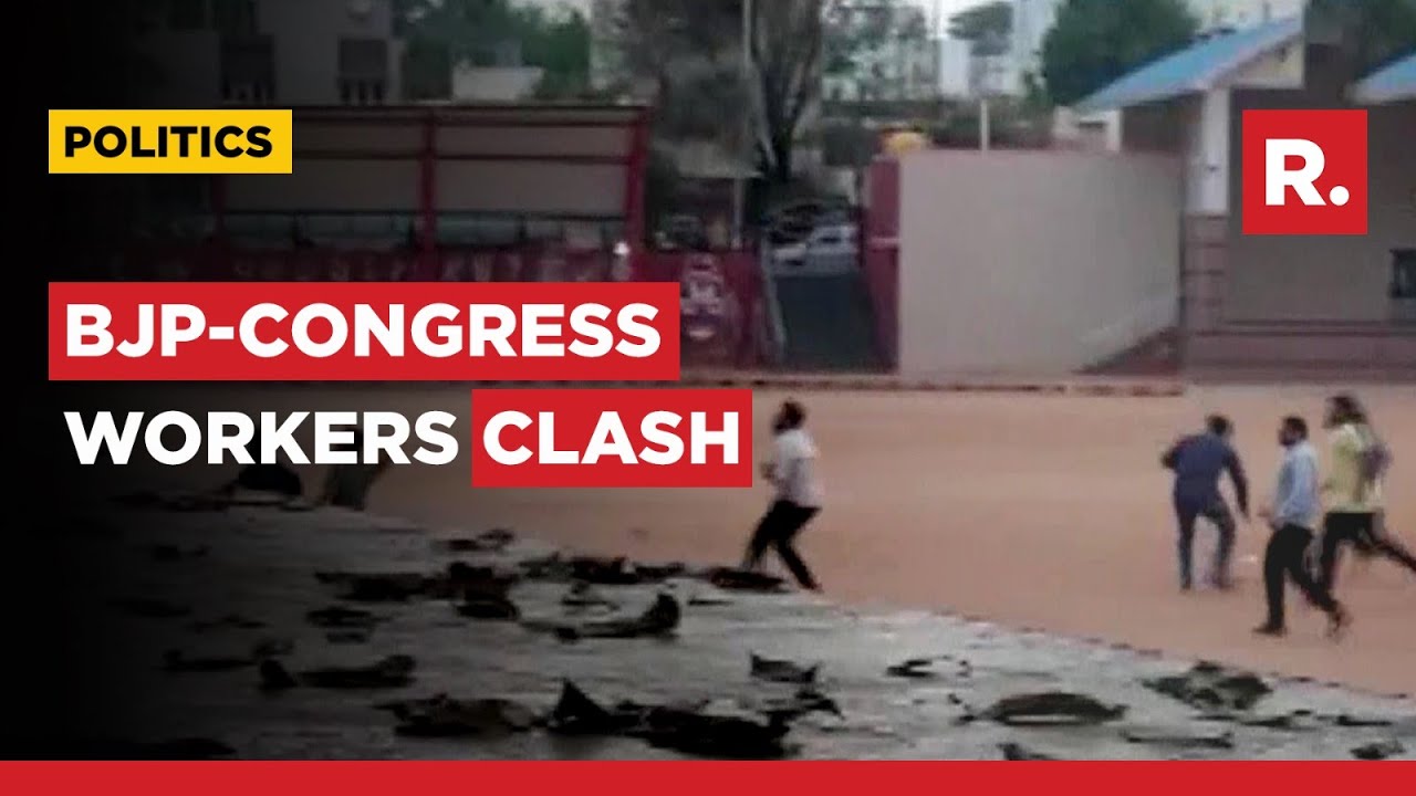 BJP & Congress Workers Engage In Violent Clash In Karnataka