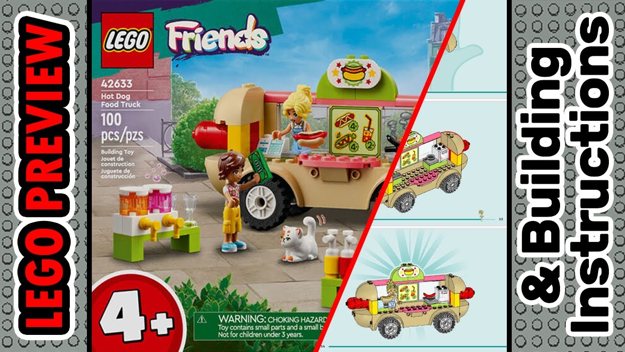 PREVIEW: 42633, LEGO Friends, Hot Dog Food Truck​ & Building Instructions! LEGO 2024