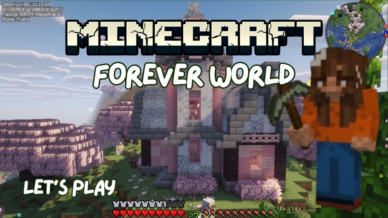 Beginner Base Build & First Visitor! (Minecraft Forever Survival Ep 2)