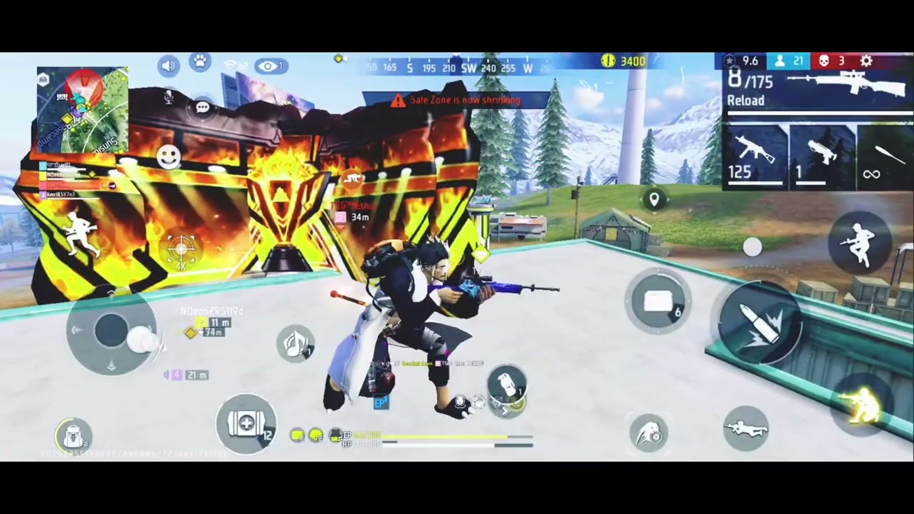 #free fire ll squad random map new ll15 kill 