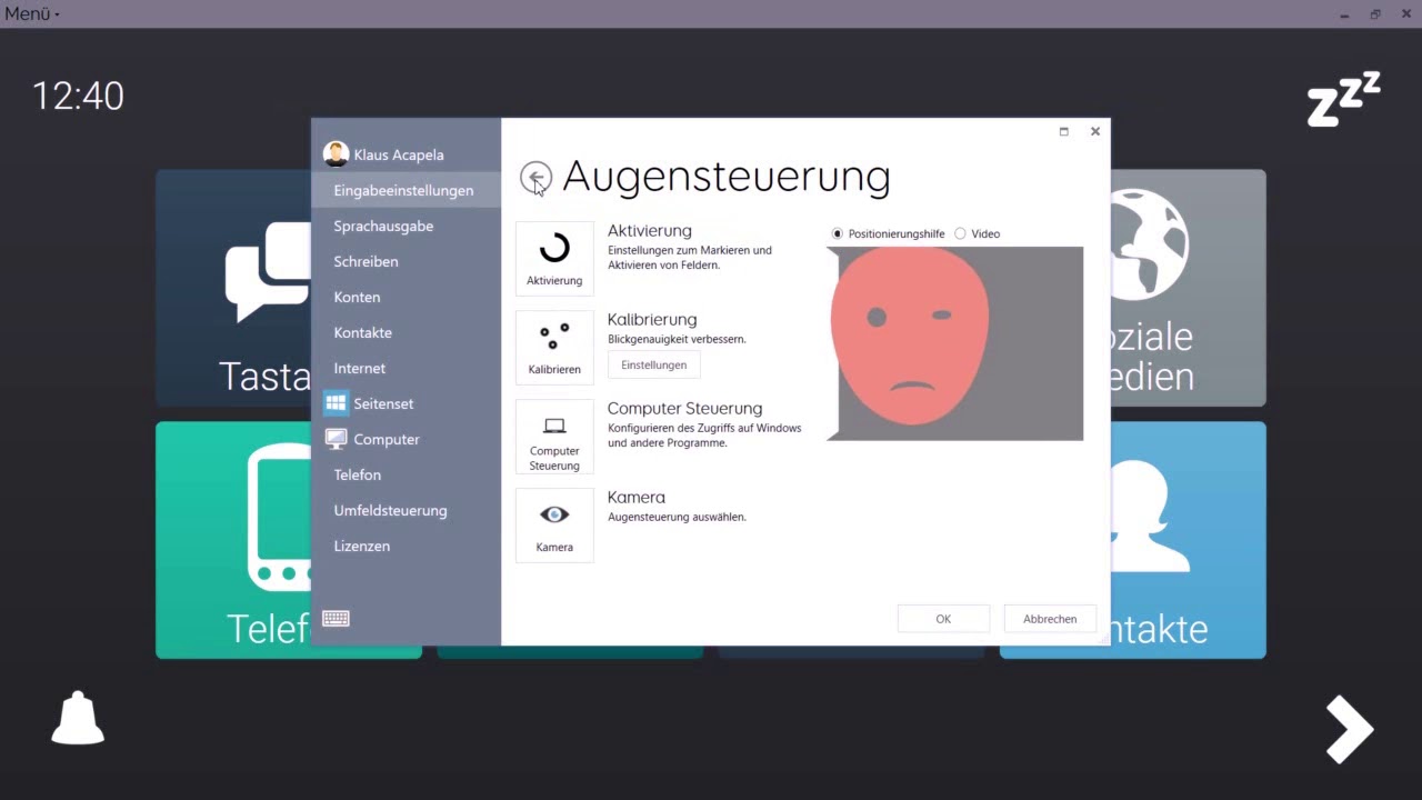 Grid 3 Lektion 3.6: Augensteuerung Einstellungen