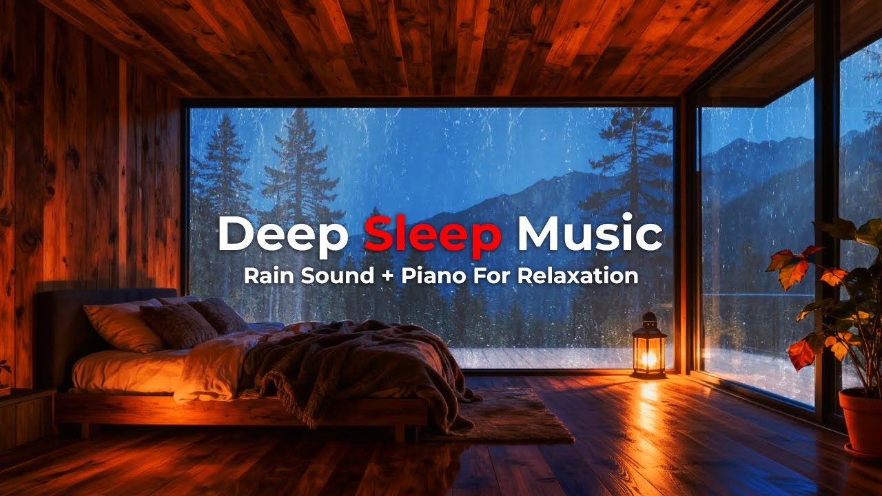 Rainy Midnight Peace 🌧️ Beautiful Piano Sleep Music for Calm Mind & Deep Restful Sleep