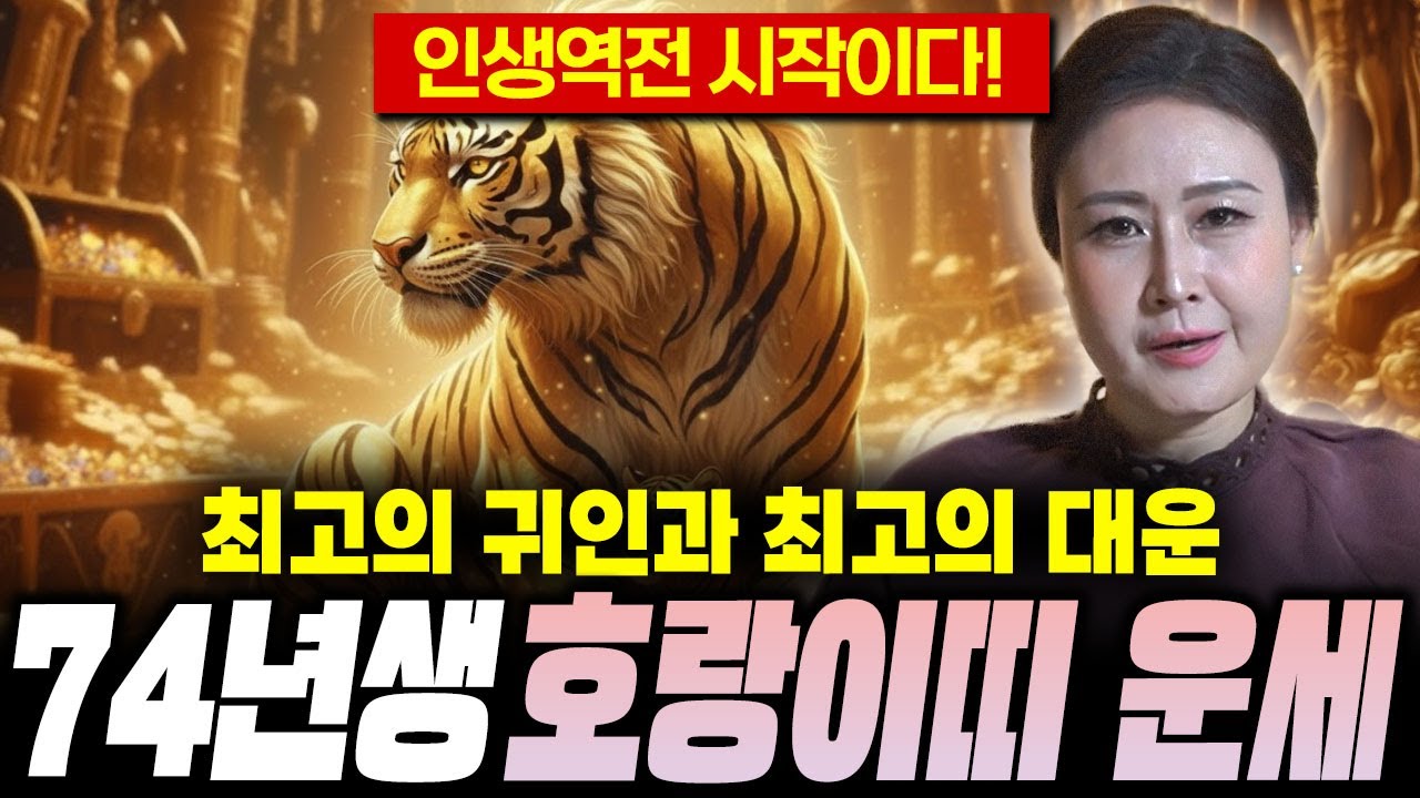 2026년 병오년 1974년생 호랑이띠운세! 최고의 귀인과 함께 최고의 대운이 찾아왔다! 2026년 병오년 1974년생 호랑이띠운세