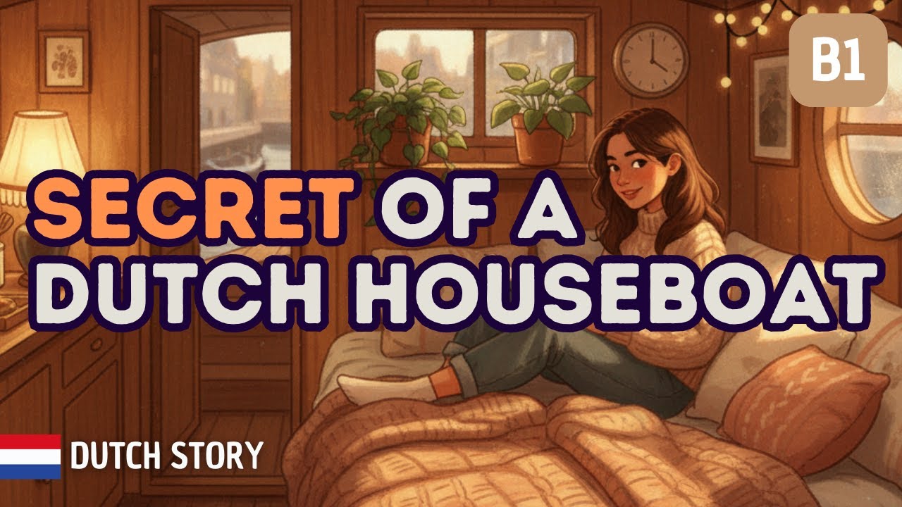 Life on an Amsterdam Houseboat | Dutch language story (B1) 🇳🇱