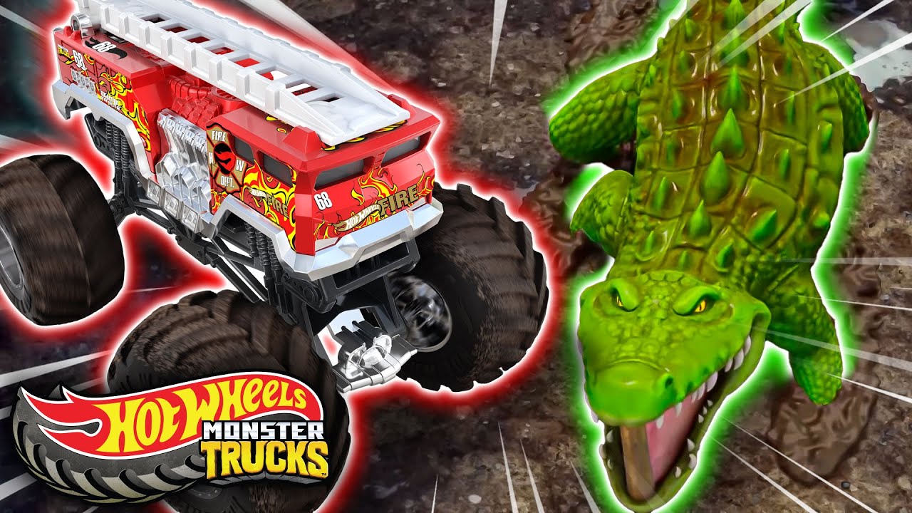Jak Przestraszyć Krokodyla: Skuteczne Triki Przetrwania 🐊 | Hot Wheels Monster Trucks