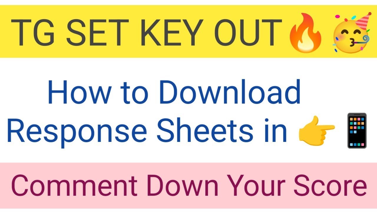 TG SET Key Released 🔥 Download Response Sheets in 👉📱 Objections Ela Pettali 