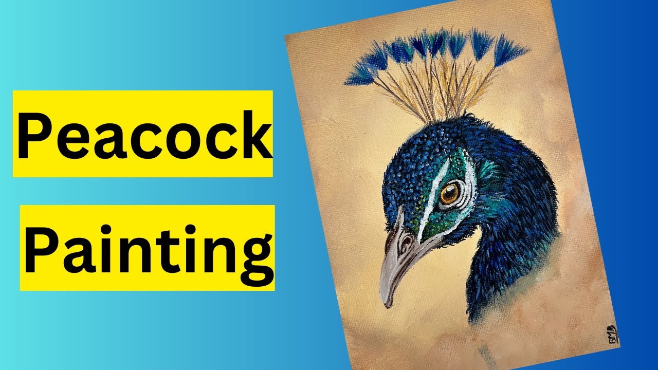 Peacock Painting | How to paint a peacock | Peacock painting tutorial