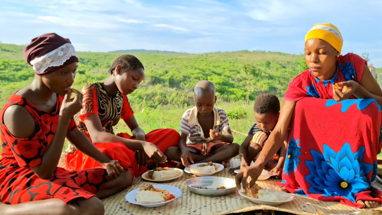 African Village Life#Cooking  Delicious Village Food Chicken Stew Served With Cabbage For Dinner.