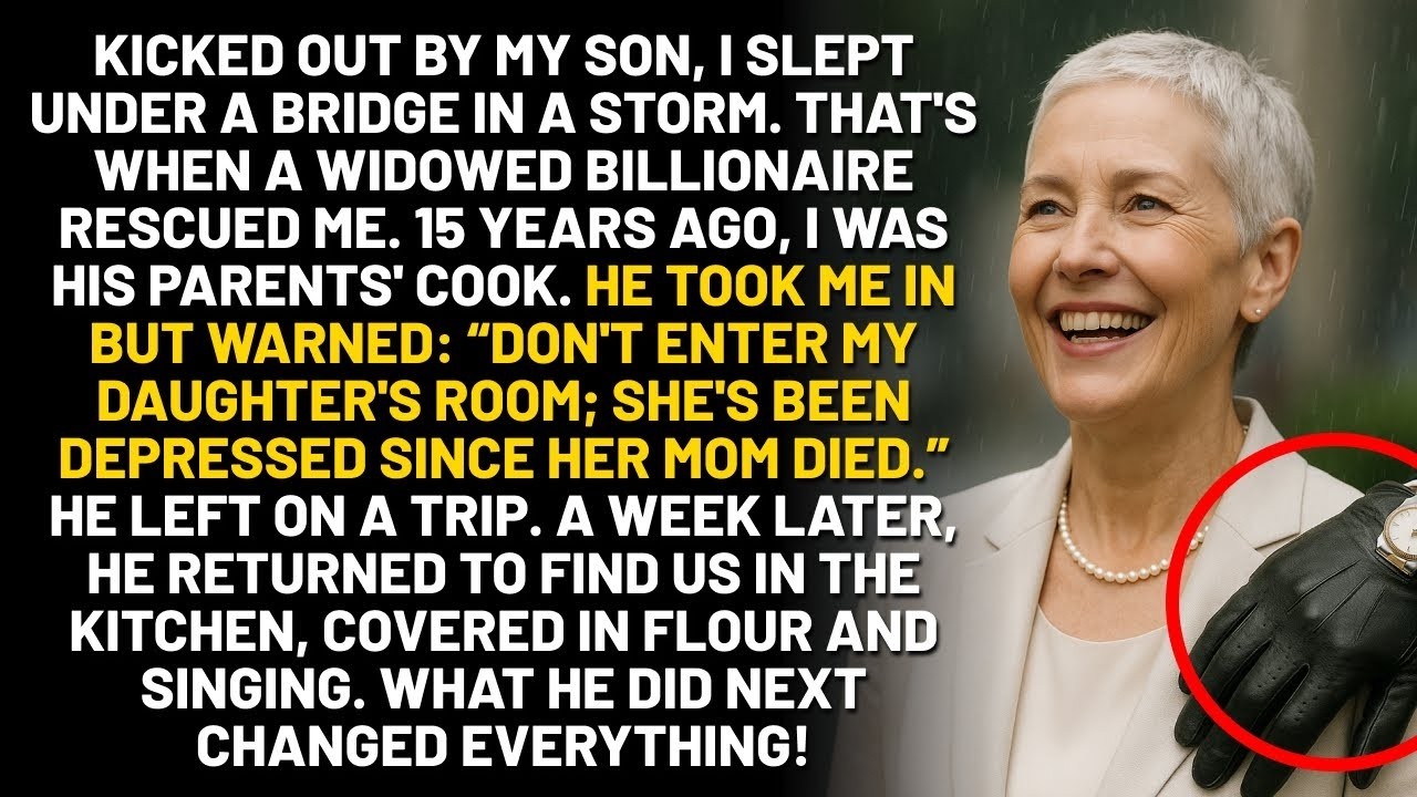 Billionaire Sees a Beggar with in the Rain and Gives Her the Keys to His House… But When He Saw H