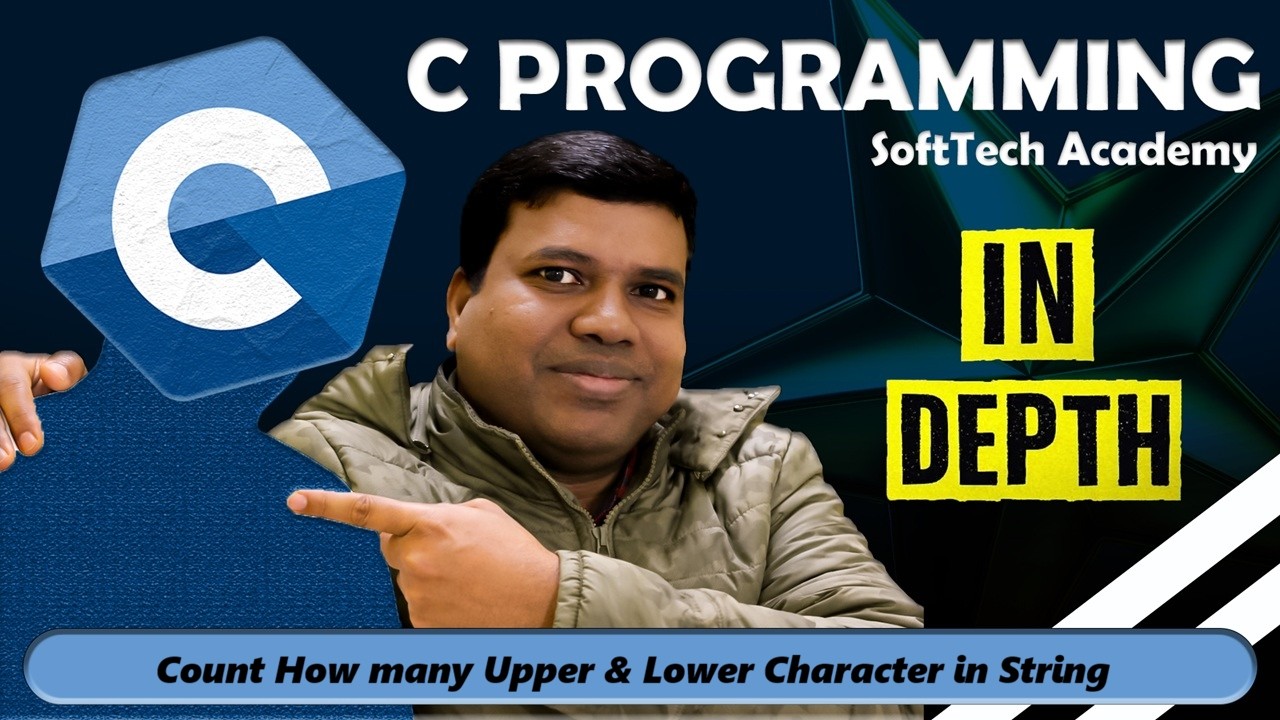 Count How many Upper & Lower Character in String | C Programming for Beginner in Hindi