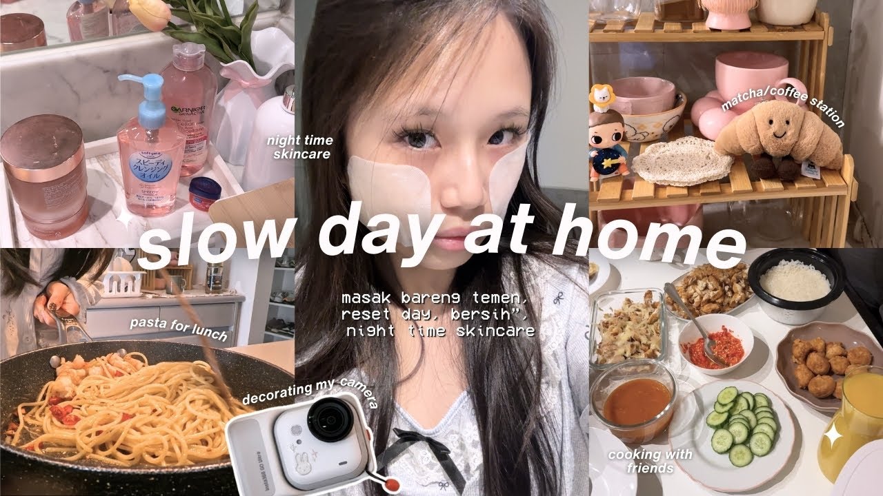living alone diaries ☁️: masak bareng temen, dekor kamera, night time skincare, reset day, cleaning
