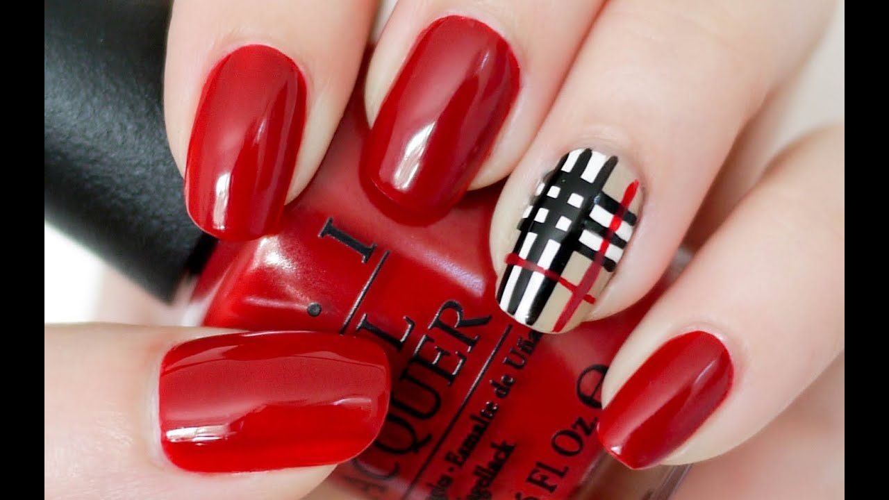 Burberry Plaid Inspired Nails