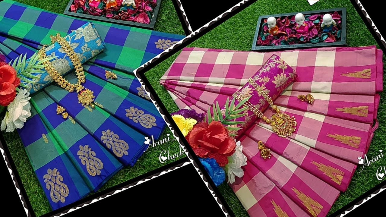 Handloom Arani Checked Sarees || Kovai Pattu Sarees || Premi Collections