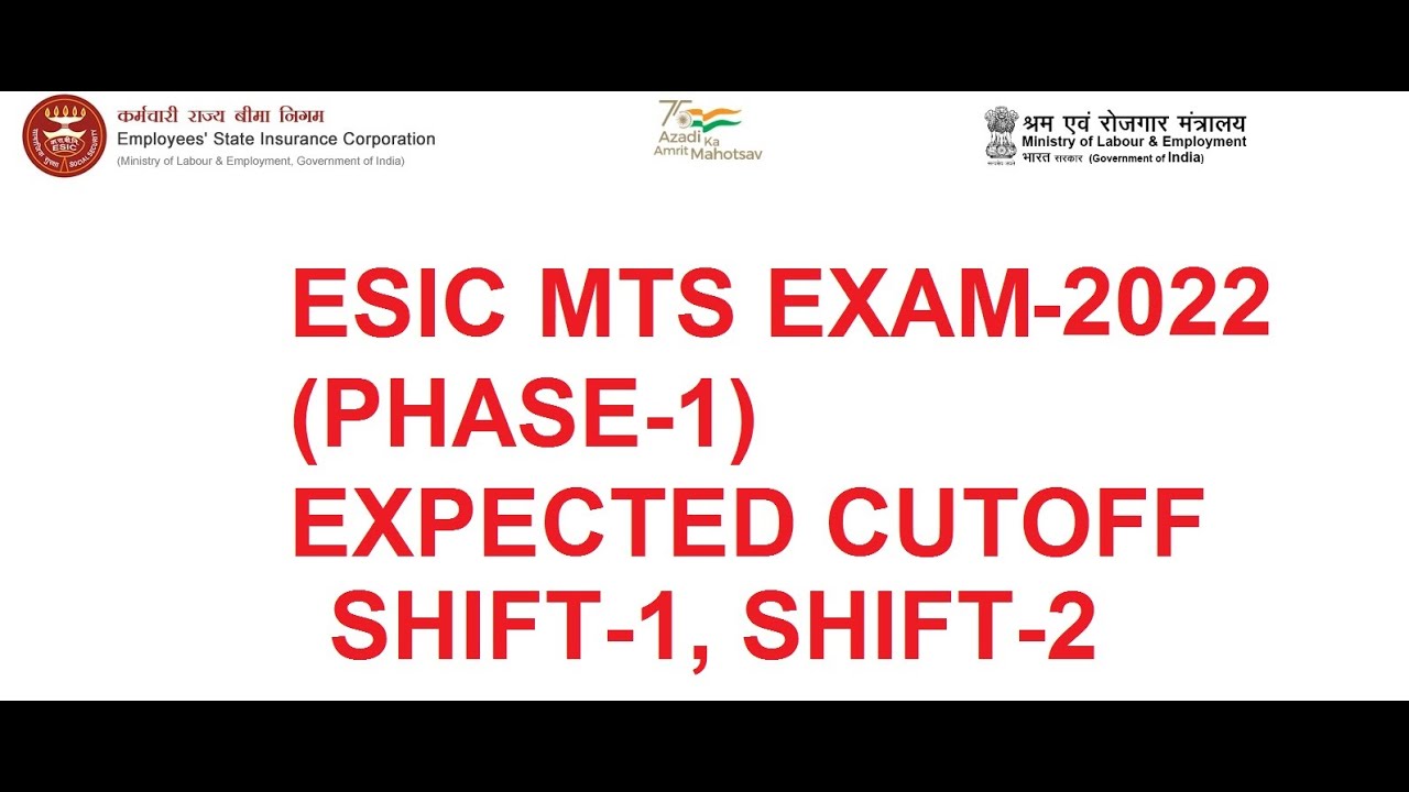ESIC MTS Cut Off 2022 (Phase-1) shift-1 and shift-2 #esic#ESICMTS2022#ESICMTSCUTOFF2022
