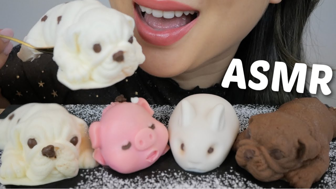 ASMR Animal Mini Mousse Cakes *No Talking Eating Sounds | N.E Let's Eat