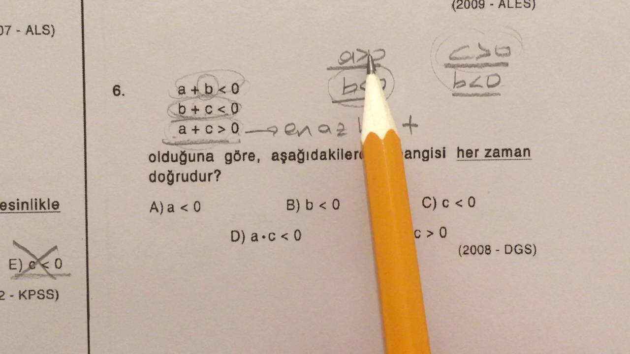 ösym sınavlarında çıkmış matematik soru çözümleri - basit eşitsizlikler test 2/3