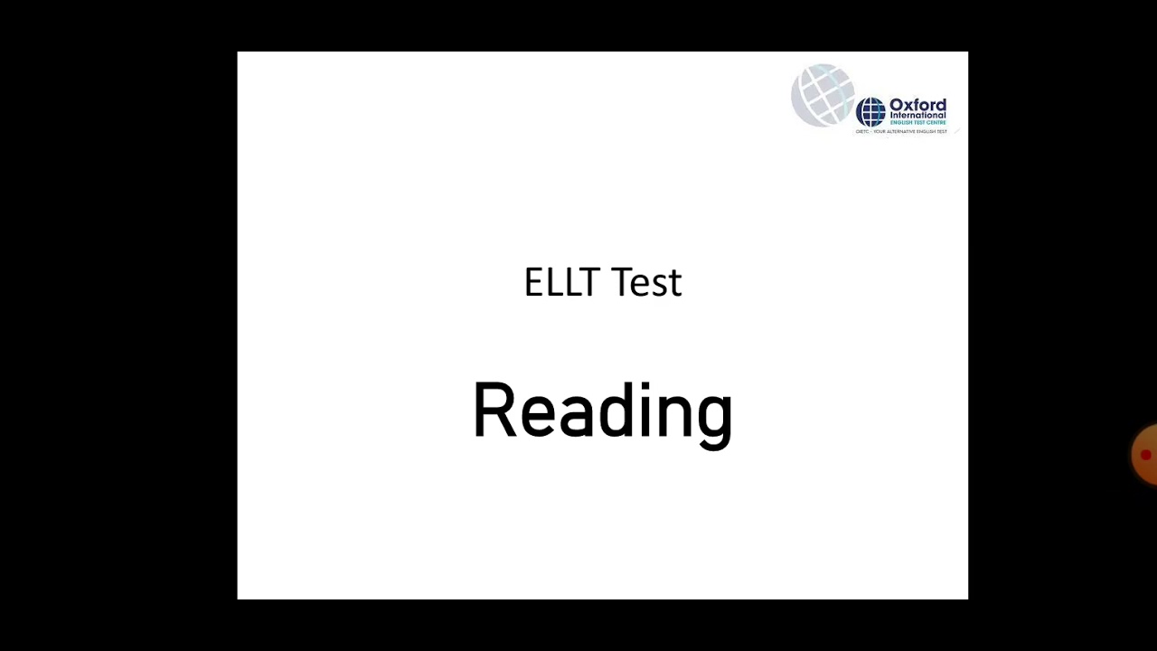 ELLT Test Reading passage and answering methods. Please subscribe.
