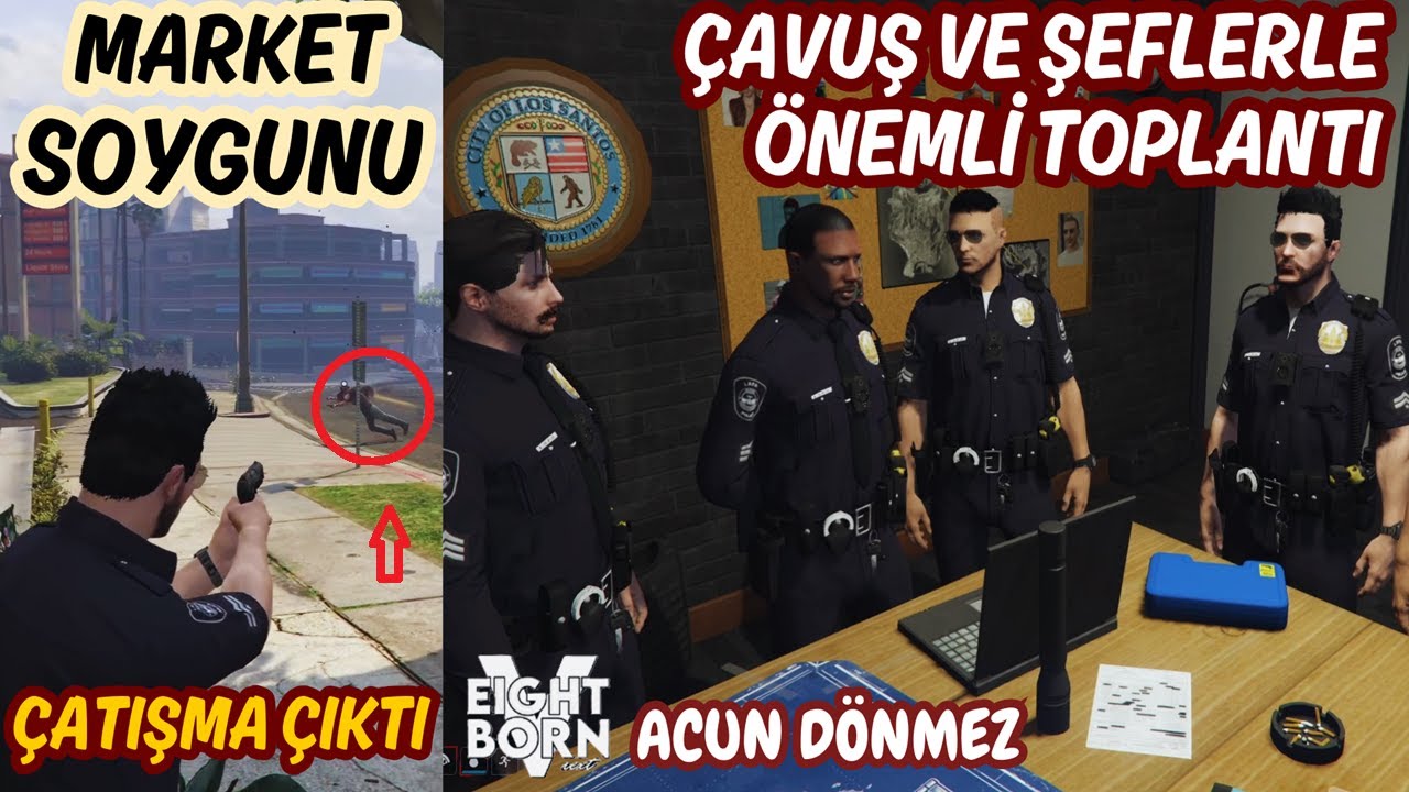 EightbornV Next LSPD | Acun Dönmez | MARKET SOYGUNU, RÜTBELİLERLE TOPLANTI VE WEAZEL ILE RÖPORTAJ