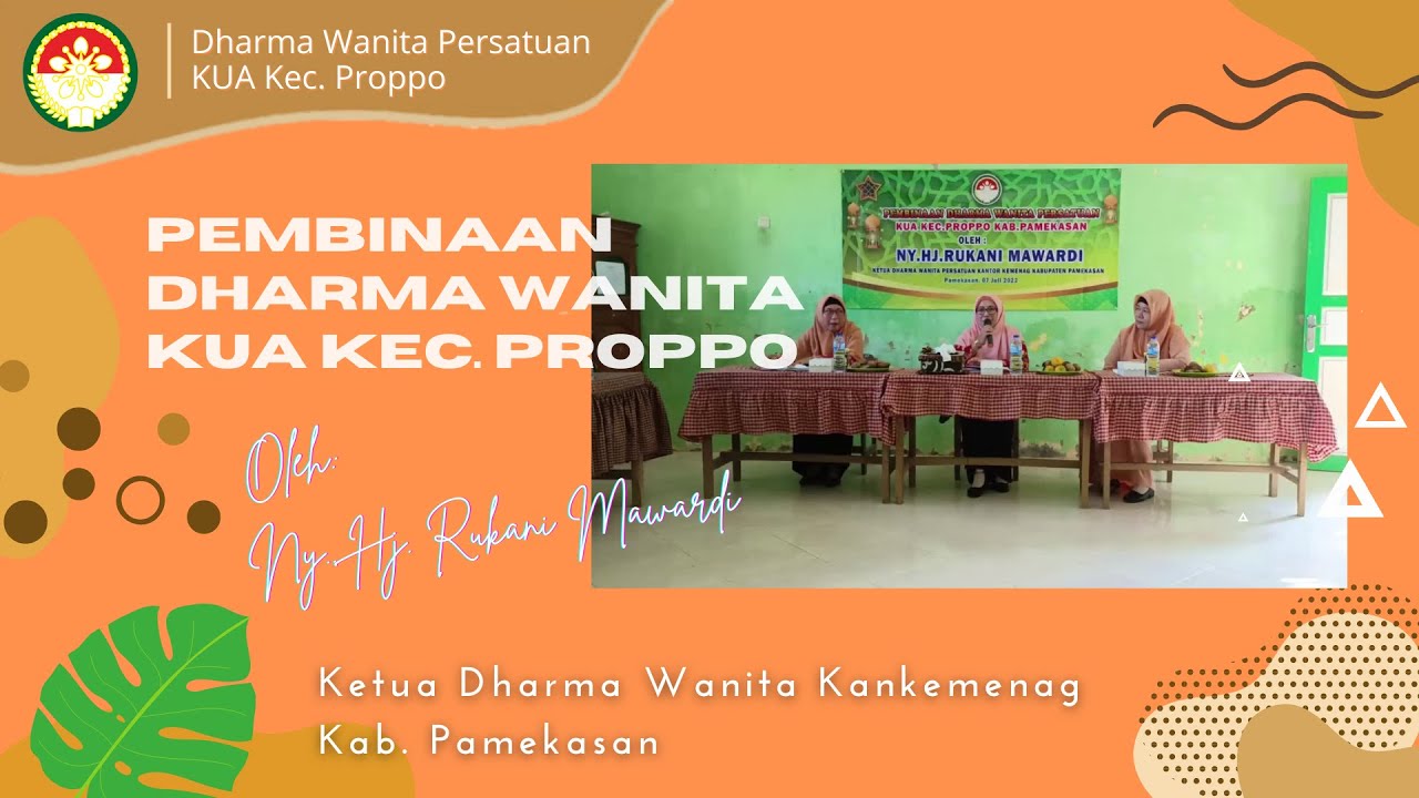 Pembinaan Dharma Wanita Persatuan KUA Kec. Proppo Kab. Pamekasan