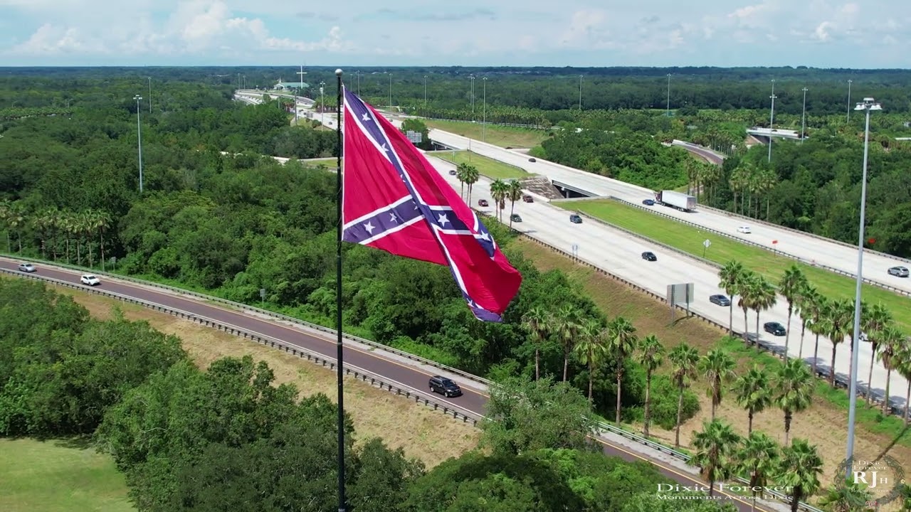 Tampa, Florida! SCV Confederate Flag! I75 & I4 Interchange (Aug 27, 2022)