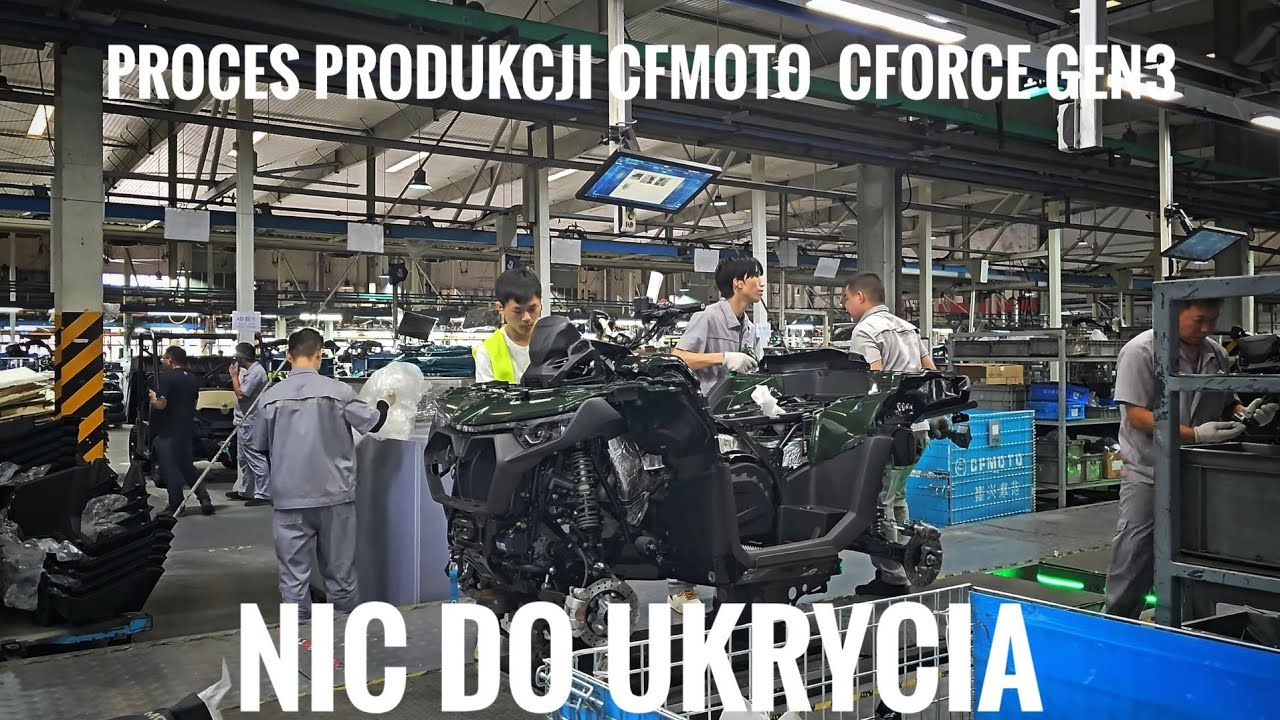 Fabryka quadów ATV Cfmoto Cforce w Chinach. Cala linia produkcyjna.