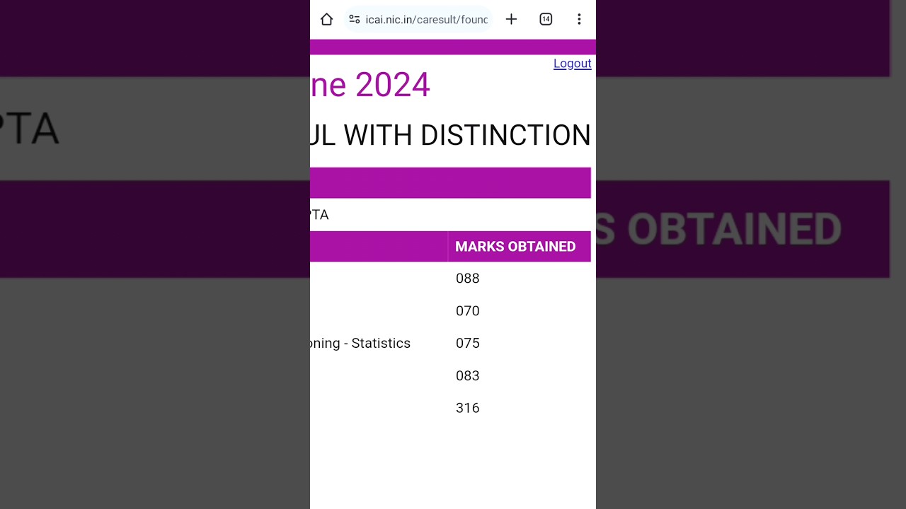 Ca Foundation June 2024 result #ca #ca2024 #caresult2024