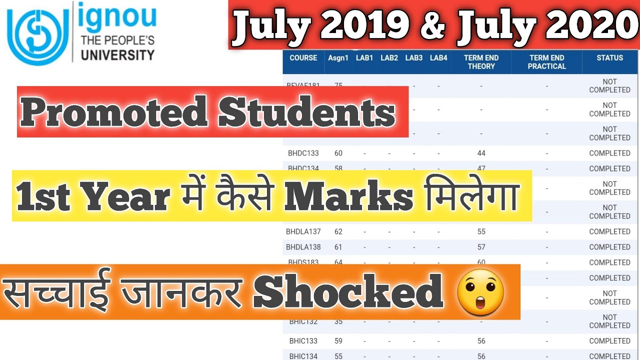 IGNOU Promoted Students का Marks kaise Update होगा How to Calculate IGNOU Promotion Result?