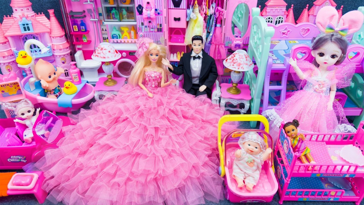 5 Minutes Satisfying with Unboxing Barbie Royal Family, Cute Doll Toys & Wedding Bedroom Review