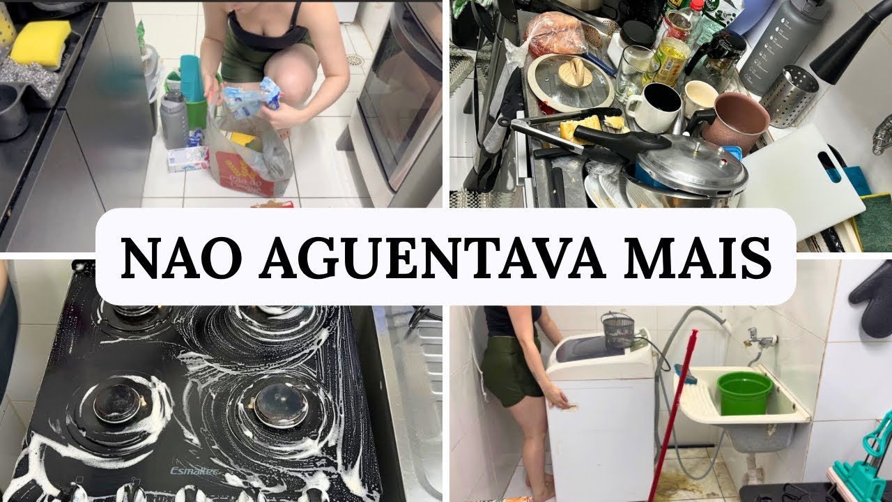 FAXINA PESADA NA COZINHA AS 4 DA MANHÃ - ENQUANTO BEBÊ DORME 