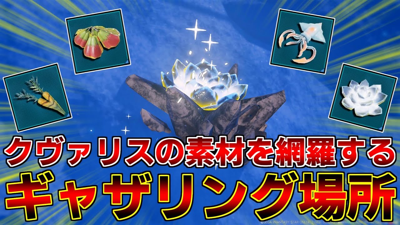 【PSO2NGS】アイテムが『山ほど採れる』クヴァリスのギャザリングルート教えます【クヴァリス】
