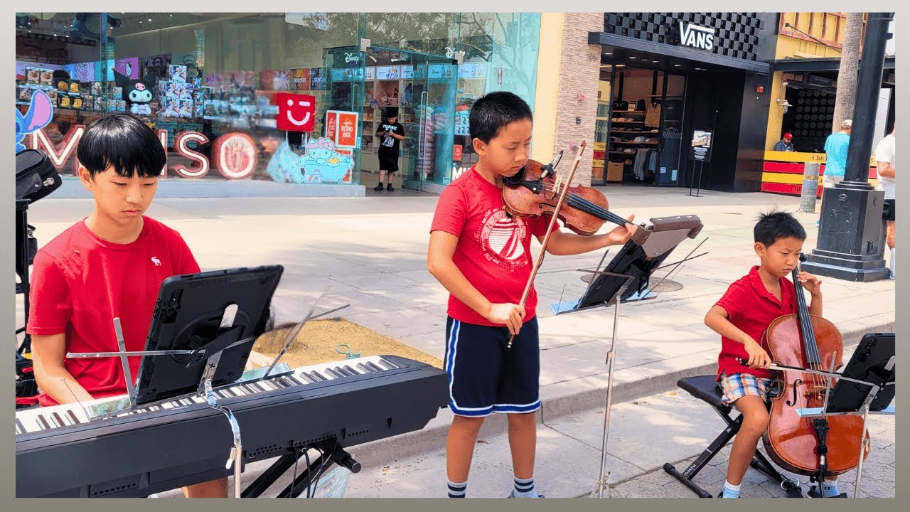 🔥 Hungarian Dance No. 5 – Brahms | Street Performance by Liu Brothers Trio 🎻🎹🎻