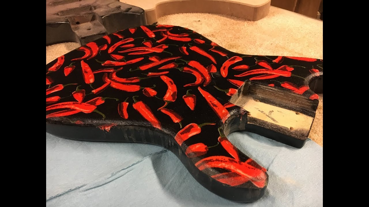 My 1st, 2nd & 3rd  attept at a fabric topped guitar body