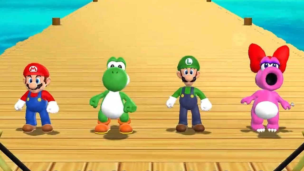 Mario Party 9 Step It Up - Mario vs Yoshi vs Luigi vs Birdo - Learn Colors Fun GreenSpot