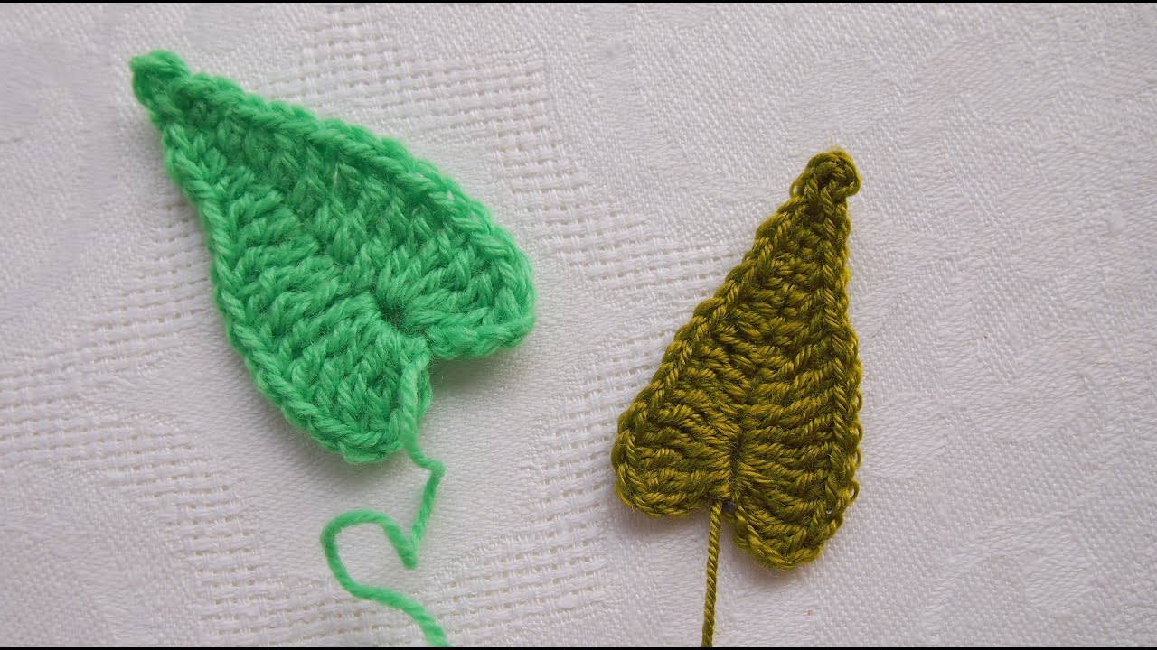 Вязание листика крючком. ОЧЕНЬ ЛЕГКО! МК для начинающих/How to Crochet a Leaf for Beginners Урок 334
