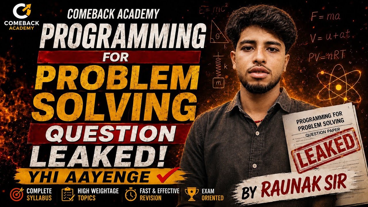 Programming for Problem Solving Question Paper Leaked? 😱| Most Important Questions 2026 | BEU Exam |