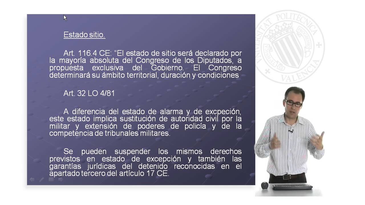 La supresión de derechos en los estados de excepción y sitio |  | UPV