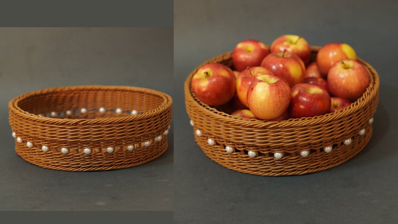 Pearl Woven Round Basket Tutorial | Plastic Wire Weaving Step by Step