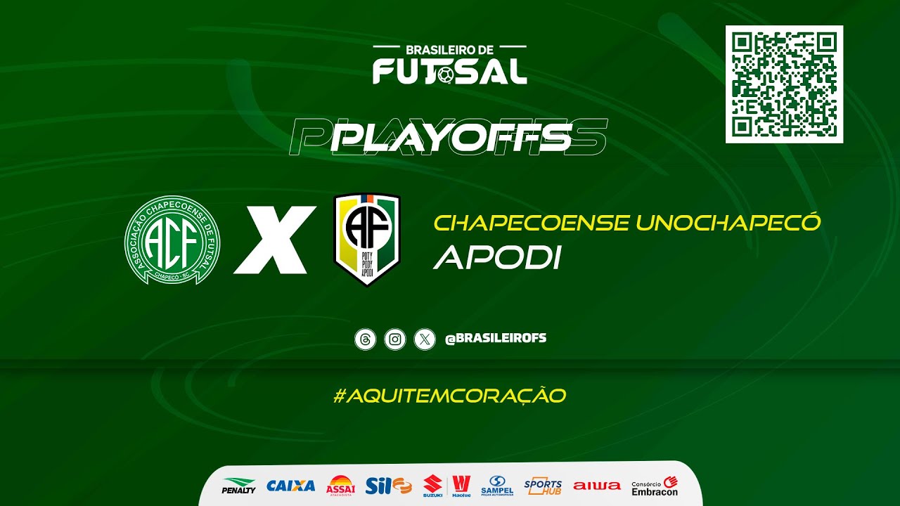 Brasileiro de Futsal | Chapecoense x Apodi | Quartas Volta | Ao vivo