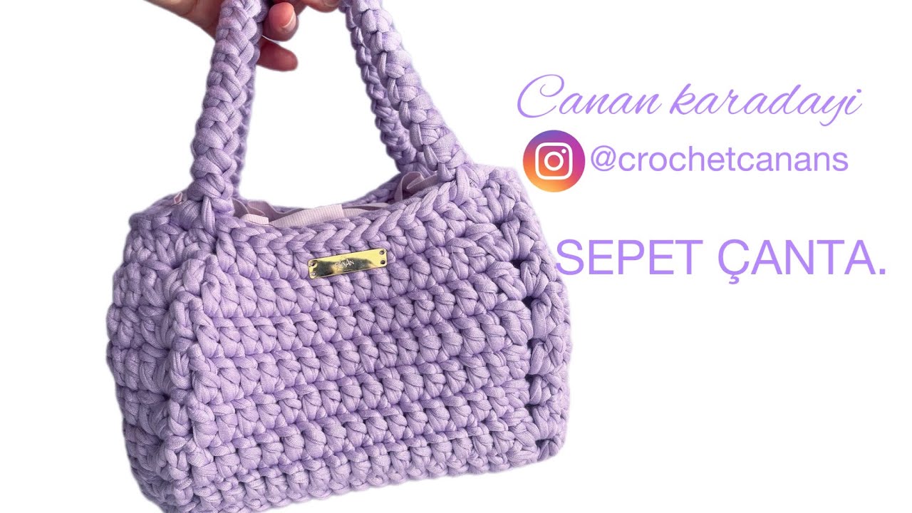 SEPET &Ccedil;ANTA PENYE İP. HANDBAG penye ip ile el &ccedil;anta yapımı #bag #&ouml;rg&uuml;&ccedil;anta #handmade #crochet
