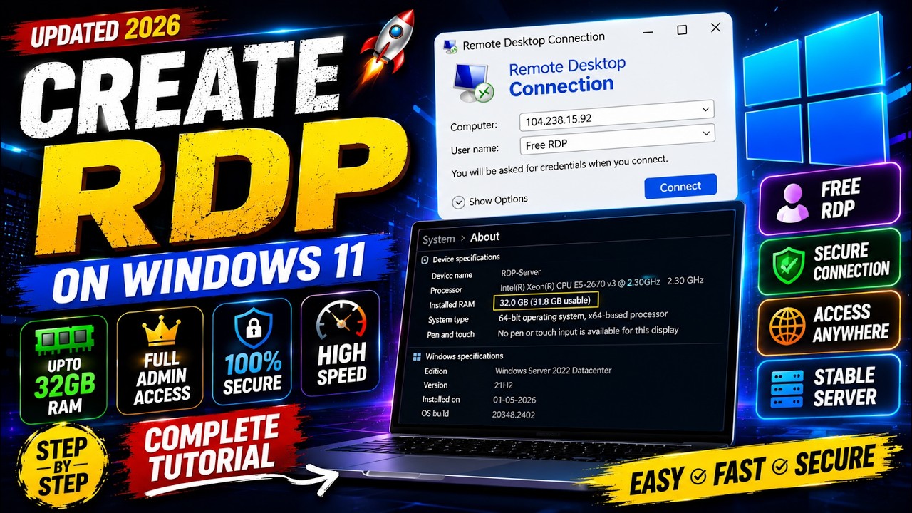 Get Your Own Windows RDP | 24/7 Setup Guide 2026 ✅