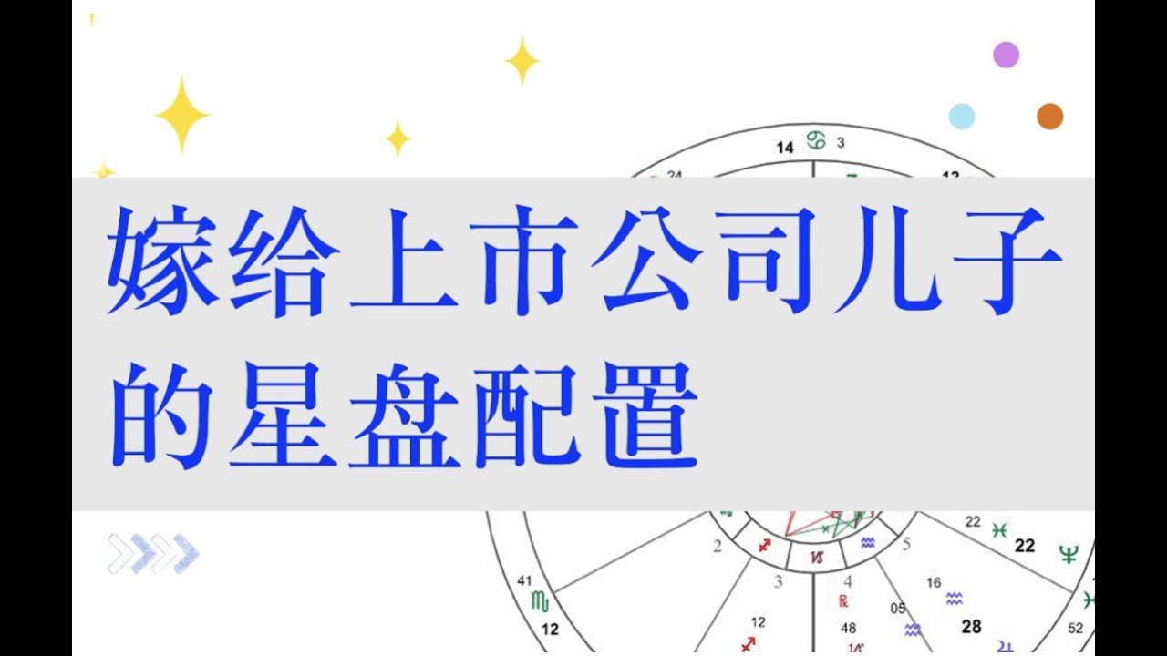 星盘分析｜嫁给上市公司的儿子的星盘配置