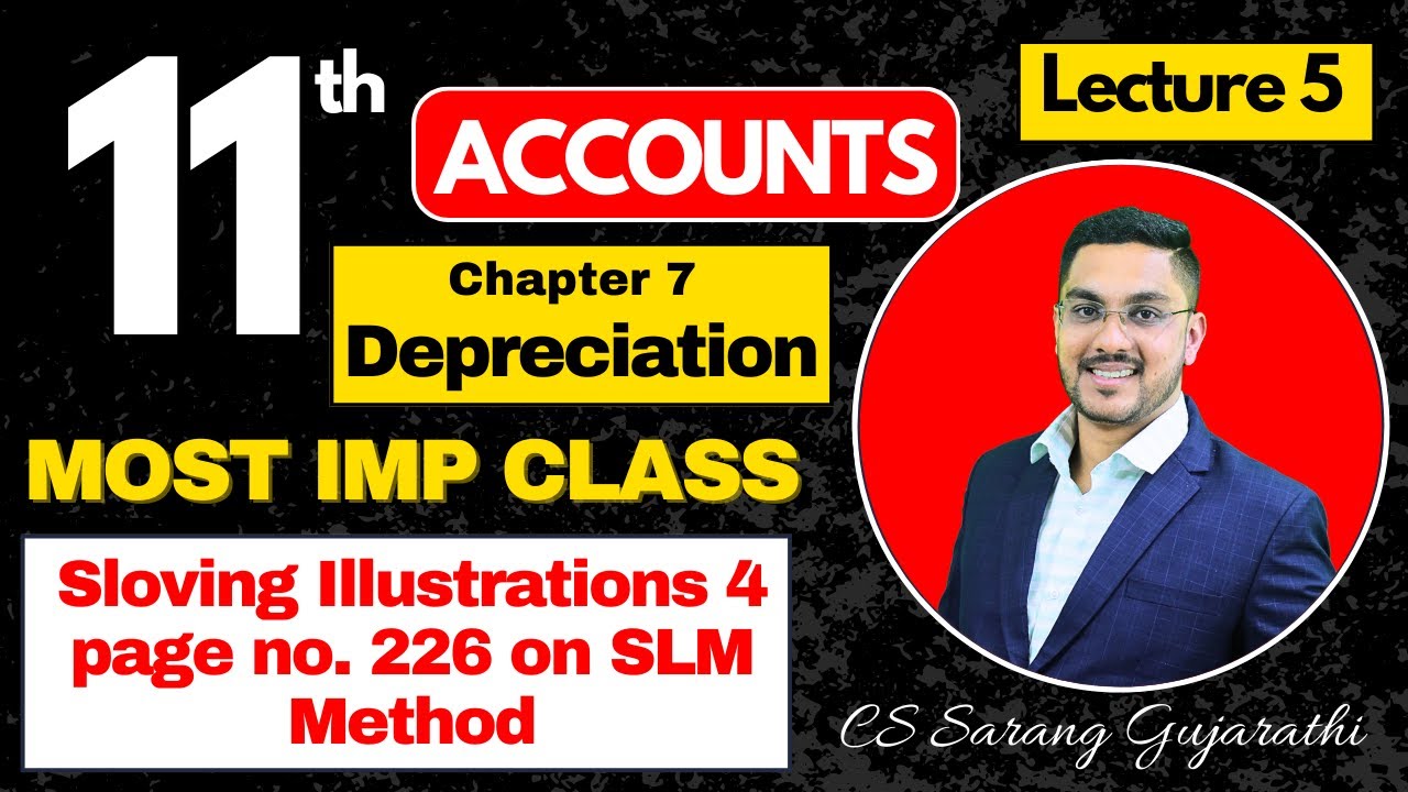Class 11 | Ch 7 Depreciation |Sloving Illustrations 4 page no. 226 on SLM Method | L5 | HSC Board