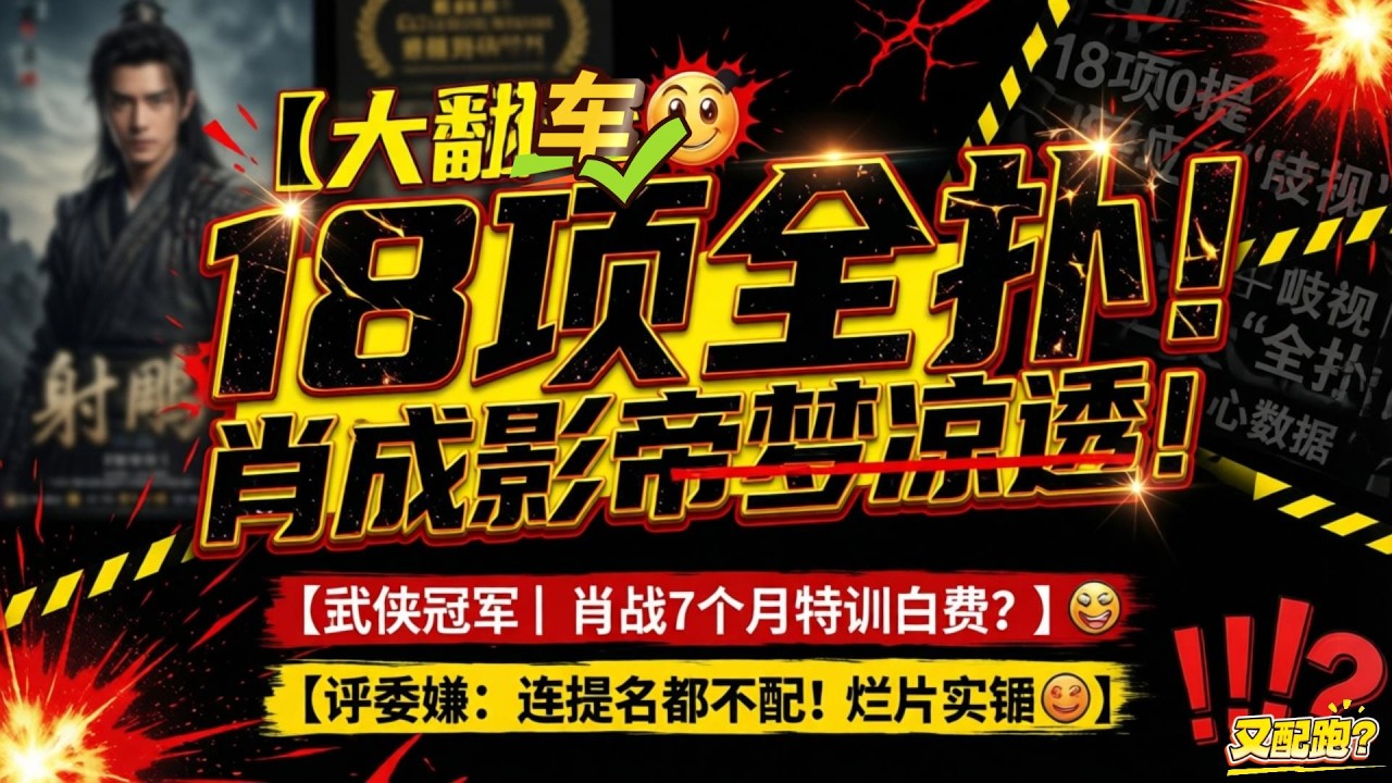 大翻车🔥肖战冲金像奖影帝凉透！18项0提被嘲：粉丝吹的形神兼备，评委看不上？离谱到家🤯金像奖又搞事！近十年不选内地男主，肖战《射雕》成背锅侠？#肖战